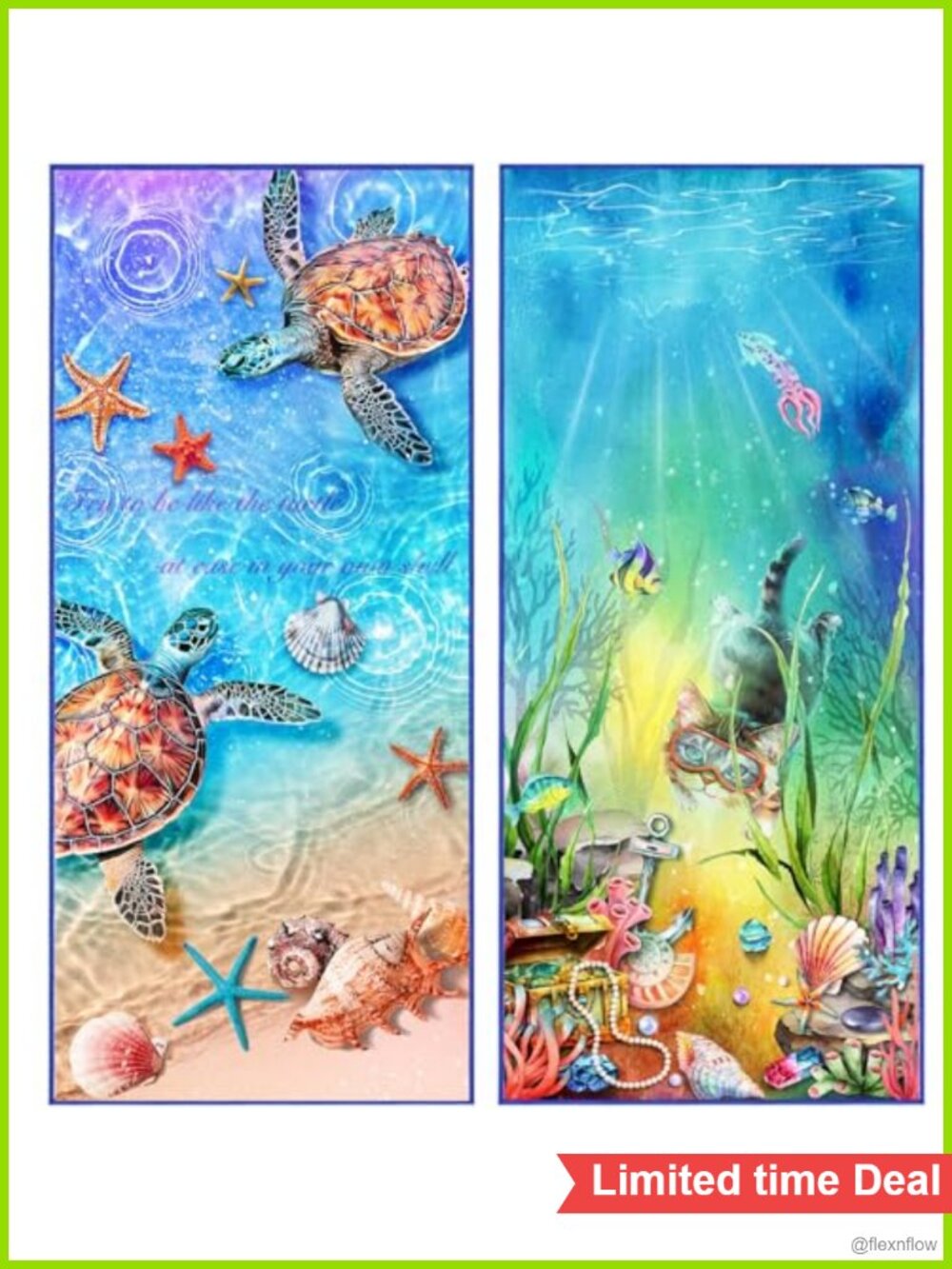 2 Pack Cotton Beach Towels 72x32 Oversized Sand Free
